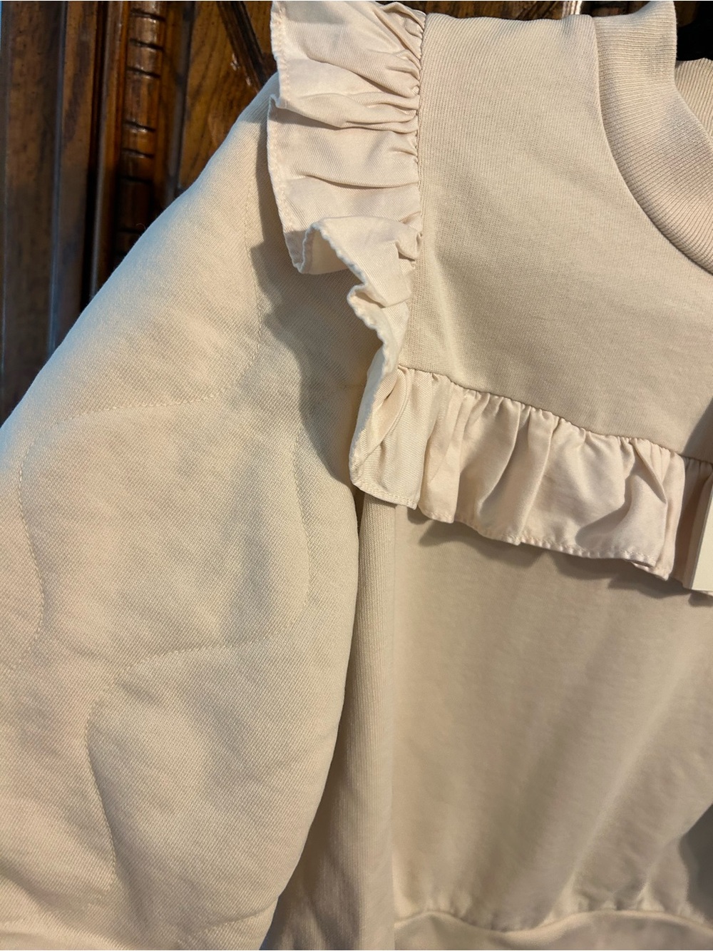 Sea New York Cream Ruffle Puff-Sleeve Sweatshirt - Picture 4 of 5
